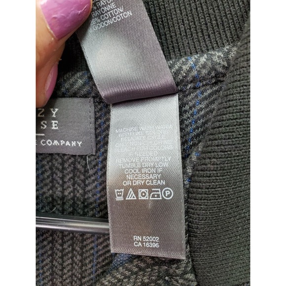 Crazy Horse Sweater Mens Medium Gray Striped Knit Long Casual Sleeve Collared - Picture 8 of 8